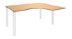 Bureau compact EXPRIM - L180 cm - Retour droite - Plateau imitation Hêtre - Pieds blanc (Pieds de renfort obligatoire à rajouter - non inclus)