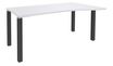 Bureau Vague EXPRIM - L160 cm - Retour droite - Plateau Blanc perle - Pieds carbone