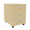 Caisson mobile LEVEL/STEELY/WOODY- L43 x H56 x P60 cm - 3 tiroirs - Imitation Hêtre