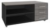 Console mobile EXPRIM/LOFTER/LEVEL - L120 x H63 x P60 cm - 3 tiroirs - coté anthracite - finition façade et dessus imitation Chêne gris