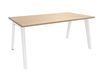 Bureau simple STEELY - L160 cm - pied blanc - plateau imitation Chêne clair