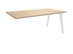 Bureau simple STEELY - L140 cm - Bureau suivant - Pieds blanc - plateau imitation Chêne clair