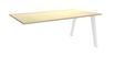 Bureau simple STEELY - L160 cm - Bureau suivant - Pieds blanc - plateau imitation Erable