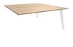 Bureau double STEELY - L120 cm - Double face Suivant - Pieds blanc - plateau imitation Chêne clair