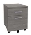 Caisson mobile LEVEL/STEELY/WOODY - L43 x H56 x P60 cm - 2 tiroirs dont 1 DS - Imitation Chêne gris