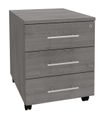 Caisson mobile LEVEL/STEELY/WOODY - L43 x H56 x P60 cm - 3 tiroirs - Imitation Chêne gris