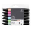 Promarker Brush - Pack de 6 stylos pinceaux et marqueurs - tons pastels