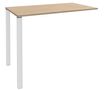 Table Lounge - L120xH105xP60 cm - 2 Pieds blancs - plateau imitation chêne clair