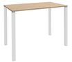 Table Lounge 4 pieds - L140xH105xP80 cm - Pied blanc - plateau imitation chêne clair