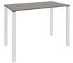 Table Lounge 4 pieds - L140xH105xP80 cm - Pied blanc - plateau imitation chêne gris