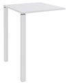 Table Lounge - L80xH105xP80 cm - 2 Pieds blanc - plateau blanc perle
