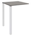 Table Lounge - L80xH105xP80 cm - 2 Pieds blanc - plateau imitation chêne gris