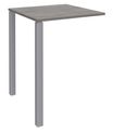 Table Lounge - L80xH105xP80 cm - 2 Pieds alu - plateau imitation chêne gris
