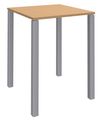 Table Lounge - L80xH105xP80 cm - 4 Pieds alu - plateau imitation hêtre