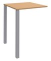 Table Lounge - L80xH105xP80 cm - 2 pieds alu - plateau imitation hêtre