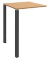 Table Lounge - L80xH105xP80 cm - 2 pieds carbonne - plateau imitation hêtre