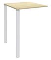 Table Lounge - L80xH105xP80 cm - 2 pieds blanc - plateau imitation érable