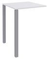 Table Lounge - L80xH105xP80 cm - 2 pieds alu - plateau blanc perle