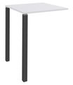 Table Lounge - L80xH105xP80 cm - 2 pieds carbonne - plateau blanc perle