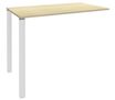 Table Lounge - L120xH105xP80 cm - 2 pieds blanc - plateau imitation érable