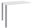 Table Lounge - L120xH105xP80 cm - 2 pieds alu - plateau blanc perle