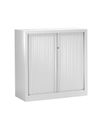 Armoire mi-haute monobloc à rideaux ETIC - 100 x 120 cm - blanc