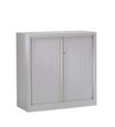 Armoire mi-haute monobloc à rideaux ETIC - 100 x 120 cm - aluminium