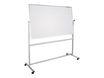 DAHLE - Tableau pivotant blanc laqué - 2 côtés magnétiques - 120 x 180 cm - 4 roues