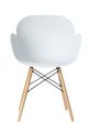 Chaise KIWOOD - avec accoudoirs - Pied bois hêtre - blanc - pack de 2