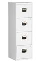 Classeur métallique monobloc - 4 tiroirs - H130 x L41 x P40 cm - blanc