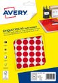 Avery - Etui A5 - 960 Pastilles adhésives - rouge - diamètre 15 mm