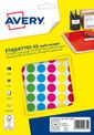 Avery - Etui A5 - 672 Pastilles adhésives - couleurs assorties - diamètre 15 mm