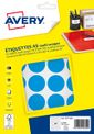 Avery - Etui A5 - 240 Pastilles adhésives - bleu - diamètre 30 mm