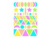 Maildor - 6 feuilles gommettes géométriques - fluo
