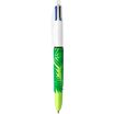 BIC 4 Couleurs - Stylo à bille 4 couleurs - 1 mm - corps texturé velours motif feuilles