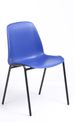 Chaise CHARLOTTE - pieds noirs sans accroche - coque M1 (non feu) - bleu