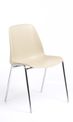 Chaise CHARLOTTE - pieds chromés sans accroche - coque M1 (non feu) - beige