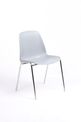 Chaise CHARLOTTE - pieds chromés sans accroche - coque M1 (non feu) - gris clair