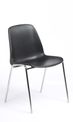 Chaise CHARLOTTE - pieds chromés sans accroche - coque M1 (non feu) - noir