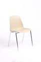 Chaise CHARLOTTE - pieds chromés avec accroches - coque M1 (non feu) - beige