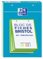 Oxford - Pack de 30 Fiches Bristol - A5 - petits carreaux - perforées - vert