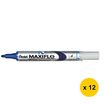 Pentel MAXIFLO - Pack de 12 marqueurs effaçables - pointe ogive - bleu
