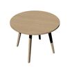 Table ronde - H74,4 cm - 100 cm - 4 Pieds bois - plateau imitation chêne
