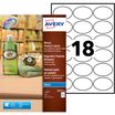 Avery - 180 Étiquettes adhésives ovales blanches - 42,3 x 63,5 mm - réf J8102-10