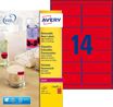 Avery - 350 Étiquettes amovibles rouge fluo - 38,1 x 99,1 mm - Impression laser - réf L7263R-25
