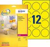 Avery - 300 Étiquettes adhésives rondes jaune fluo - diamètre 63,5 mm - Impression laser - réf L7670Y-25