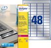 Avery - 960 Étiquettes ultra résistantes métalliques - 45,7 x 21,2 mm - Impression laser - réf L6009-20