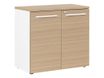 Armoire mi-haute YES ! - L80 x H74 x P42 - 2 portes - Façade et dessus chêne