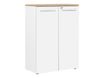 Armoire mi-haute YES ! - L80 x H109 x P42 - 2 portes - Façade blanche - Dessus chêne