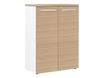 Armoire mi-haute YES ! - L80 x H109 x P42 - 2 portes - Façade et dessus chêne